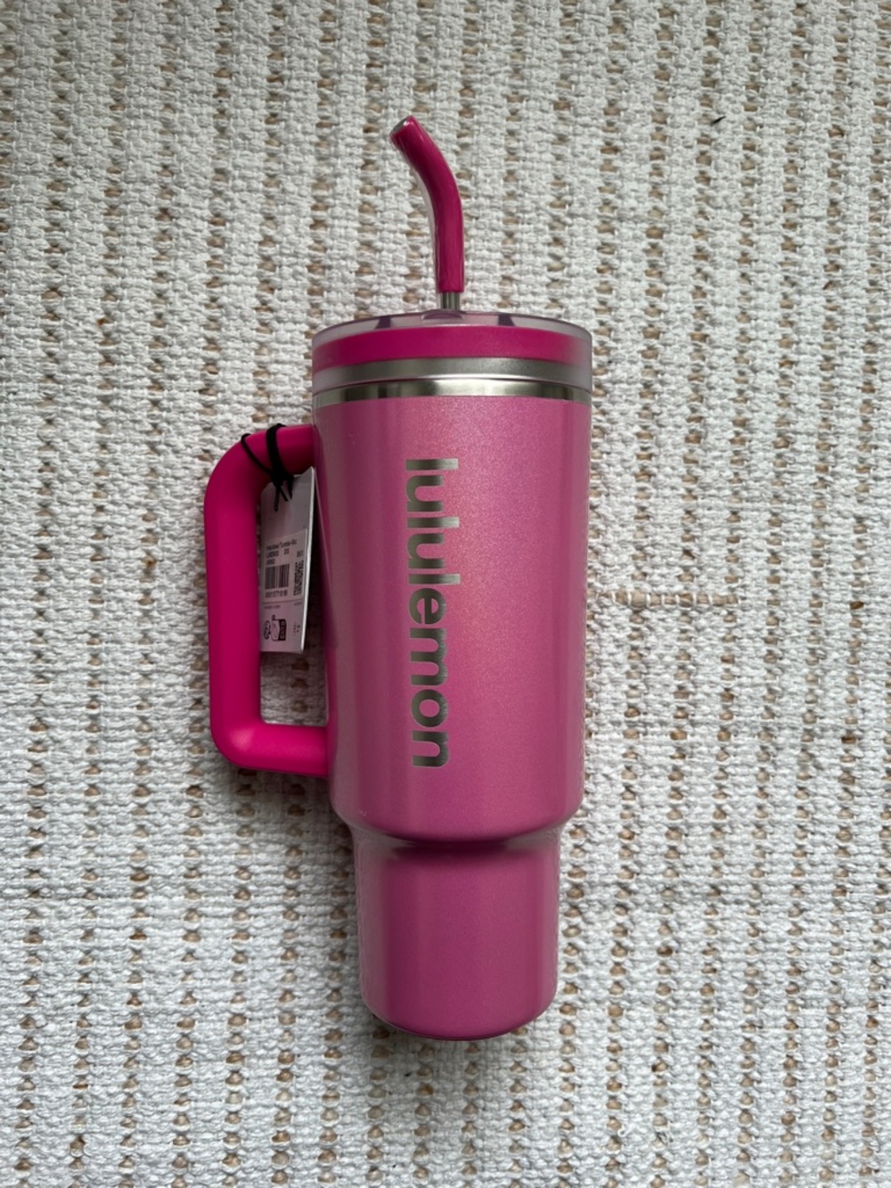 Lululemon Pink Insulated Tumbler with Handle 40oz NWT
